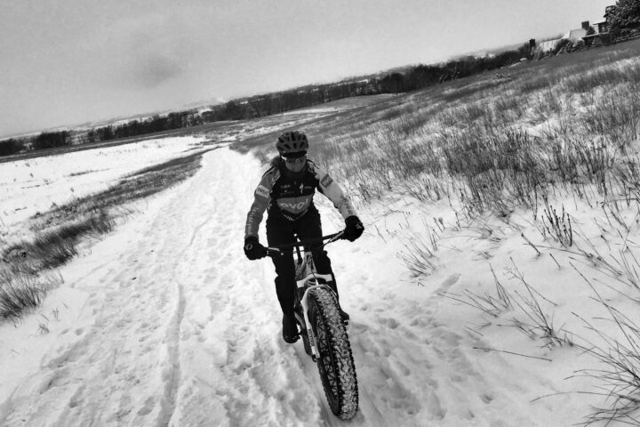 fat biking in the snow