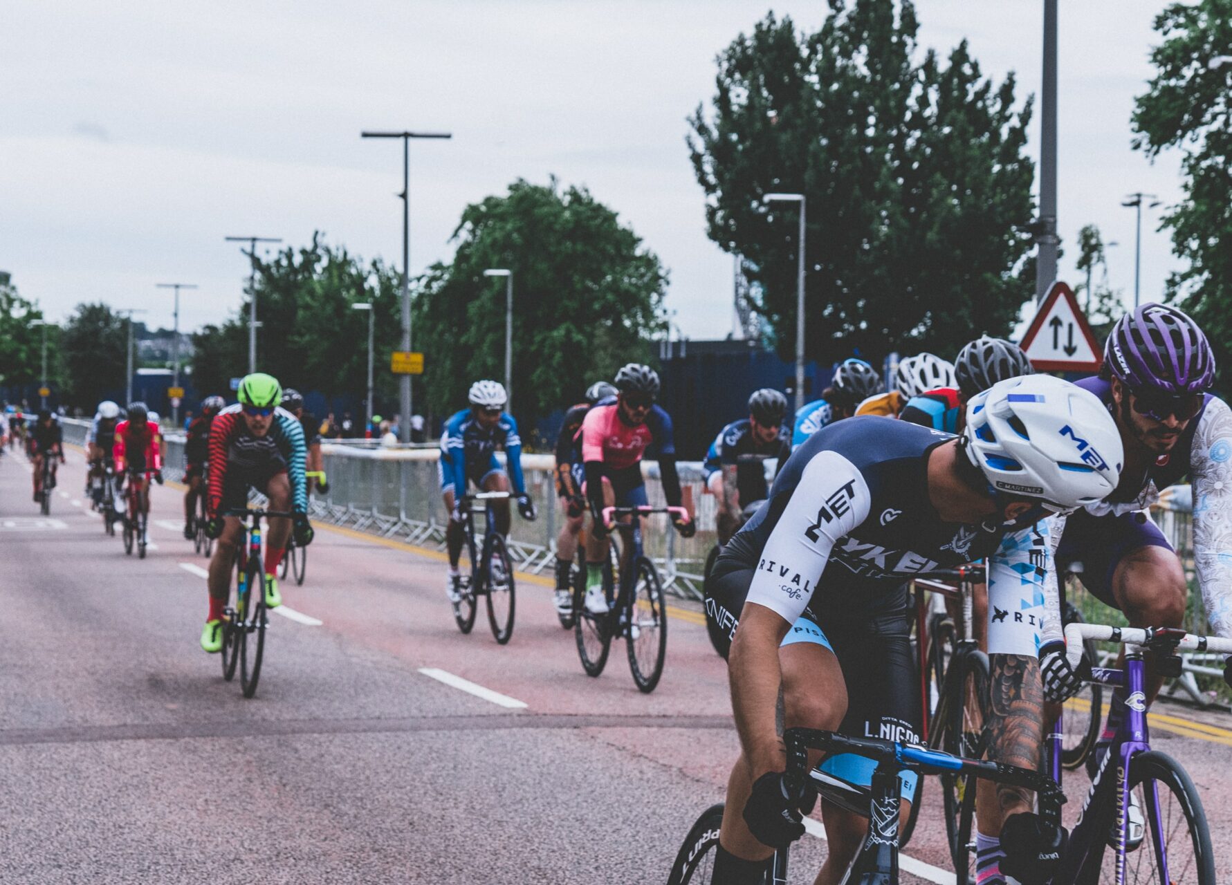group of riders with two in active pass
