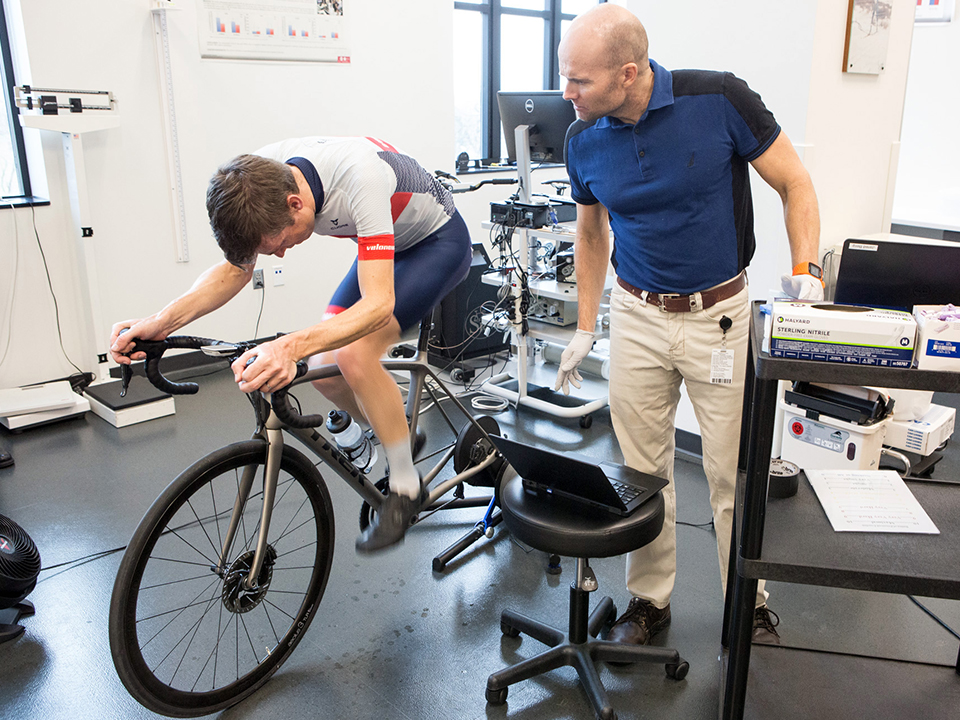 Chris Case at CU Lab Physiology lab testing