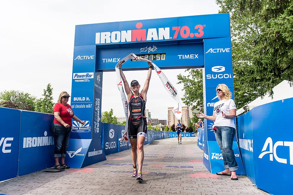 Melanie McQuaid wins the 2014 Boise IronMan 70.3.