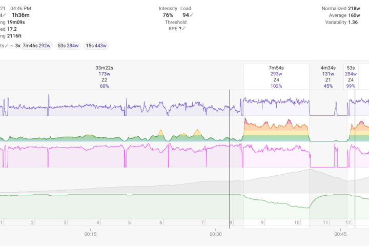 training metrics from intervals.icu