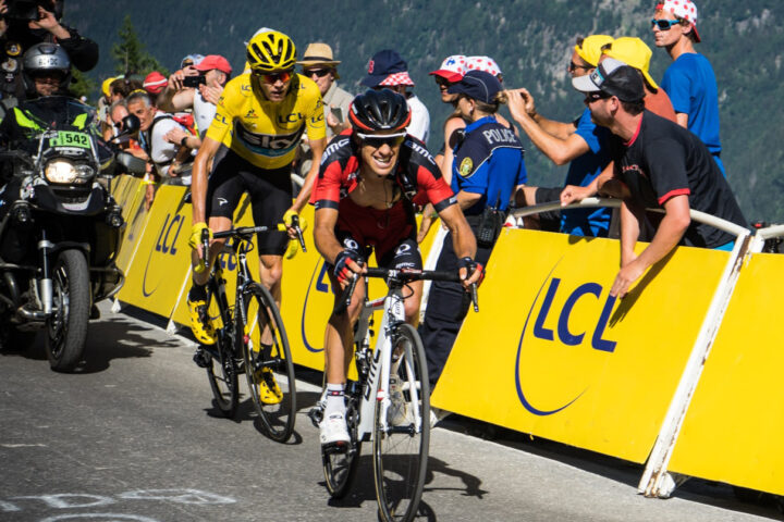 Richie Porte and Chris Froome battle at the Tour de France