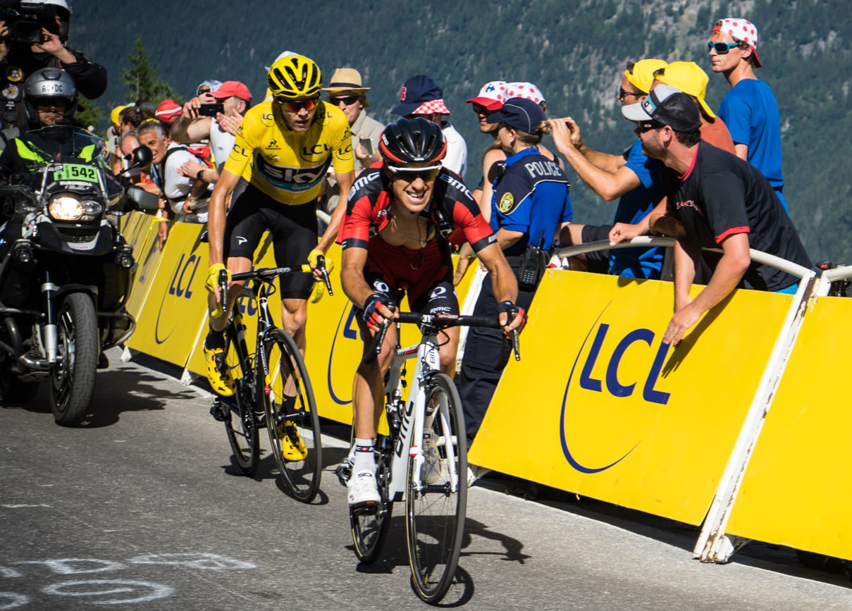 Richie Porte and Chris Froome battle at the Tour de France