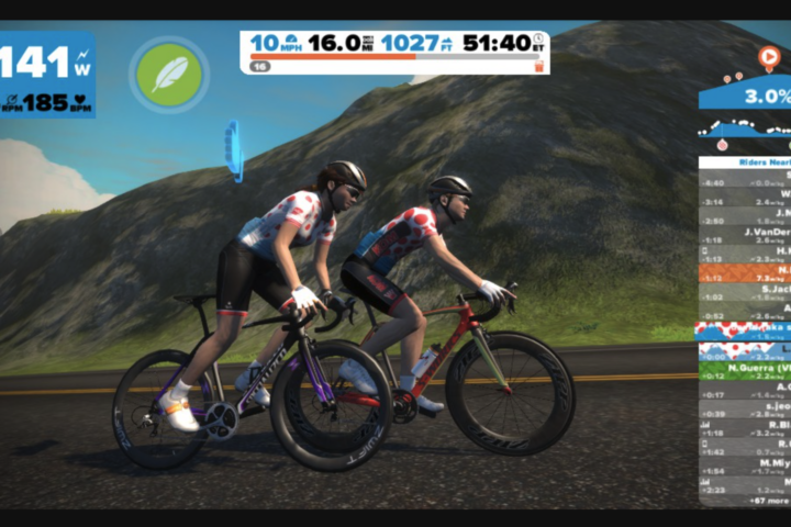 Zwift online cycling game
