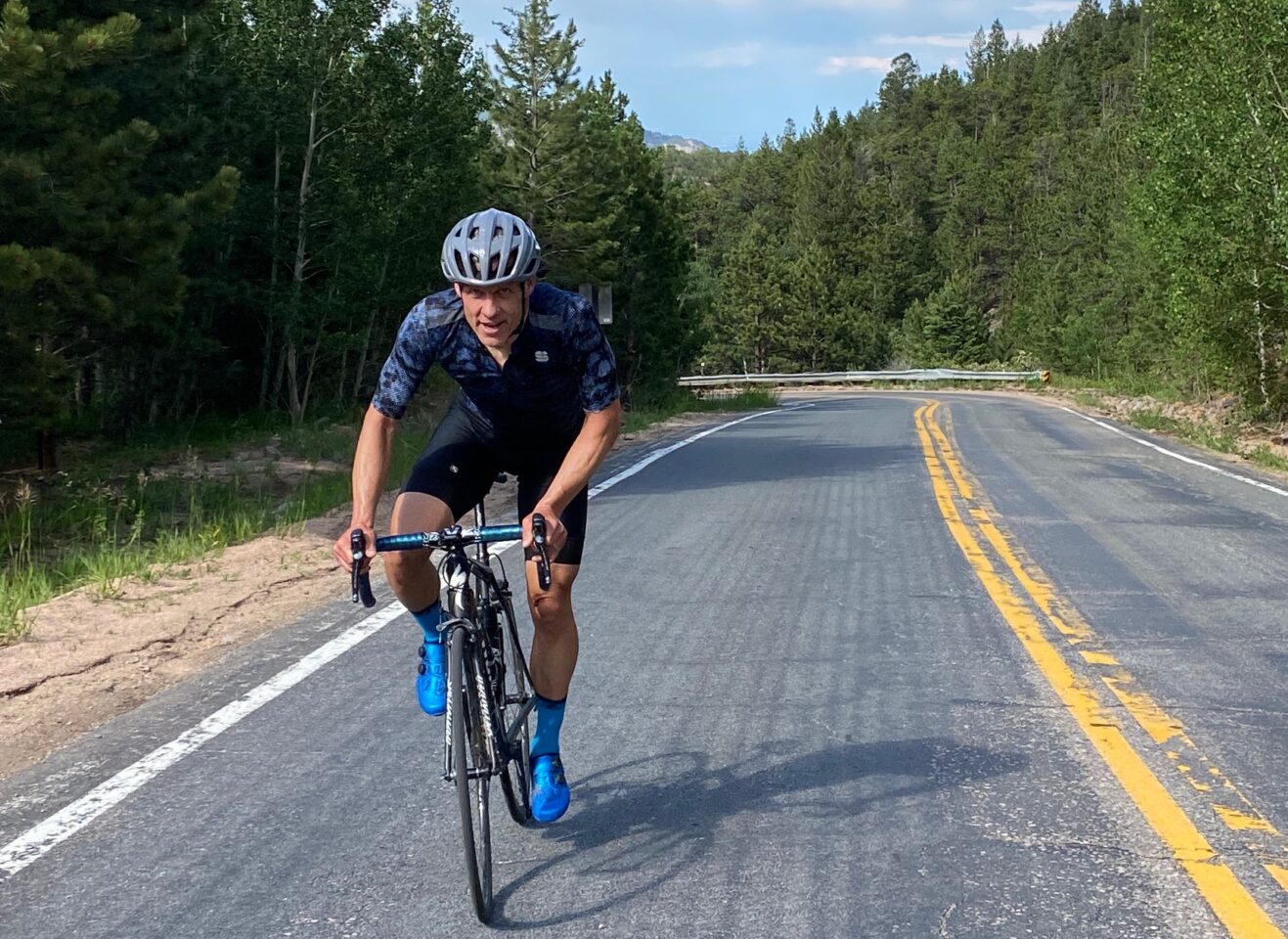 Ben Delaney cycling uphill