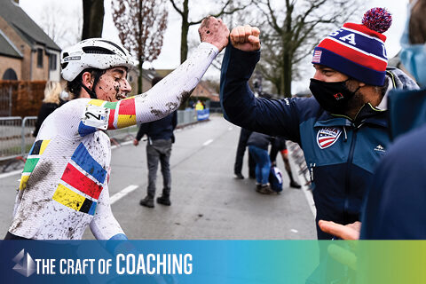 photo of coach and road cyclist