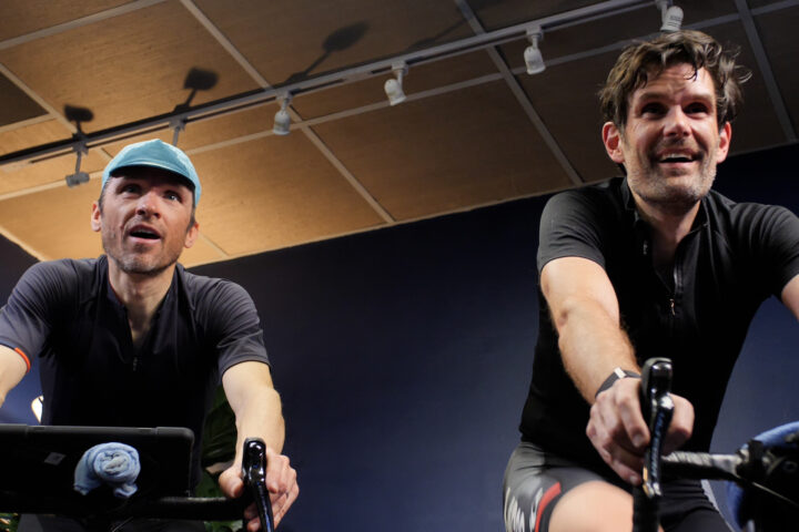 Chris Case and Trevor Connor indoor cycling.