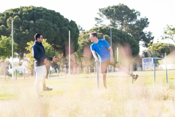 Coach Philip Hatzis coaching an athlete