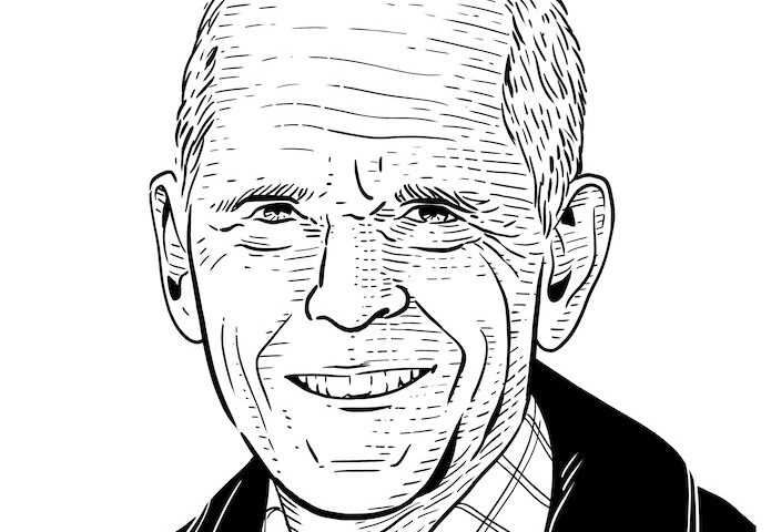 Black and white illustration of Jack Daniels