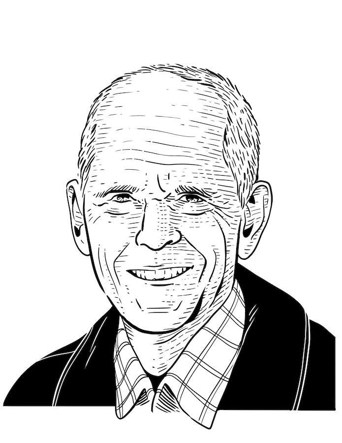 Black and white illustration of Jack Daniels