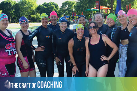 pre-race photo of women's triathlon team
