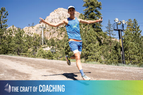 photo of a happy runner on a trail