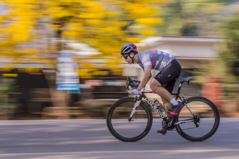 Cyclist sprinting