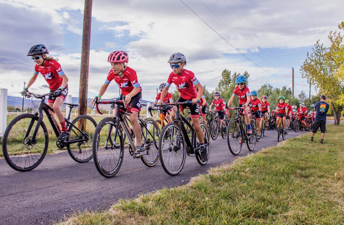 Boulder Junior Cycling racers during a bike race
