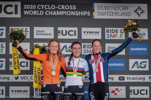 world champion youth athletes on a podium