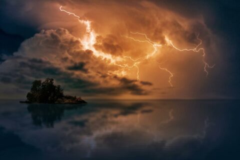 Storm with lightning