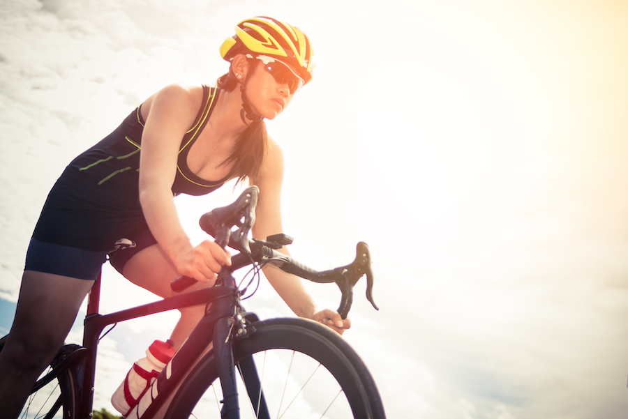 Female training cyclists