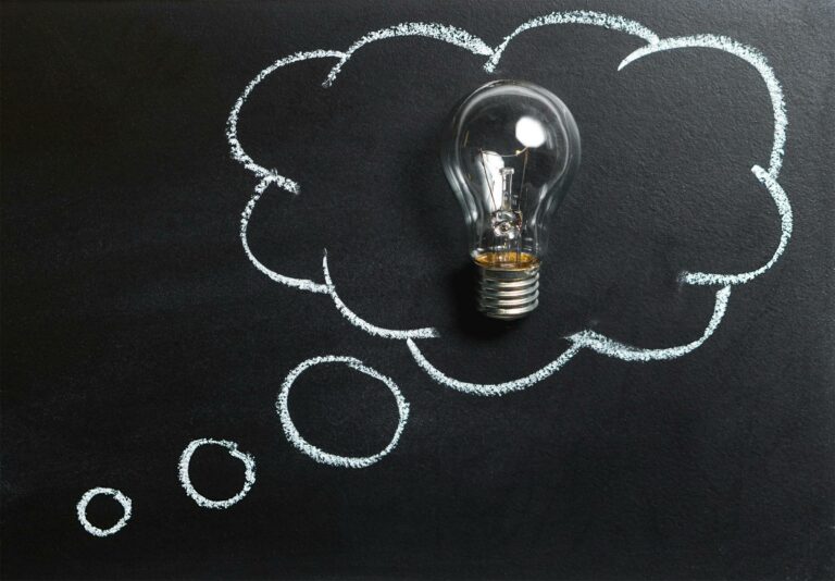 Lightbulb and chalkboard