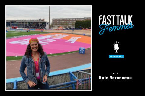 Kate Veronneau at the cycling track