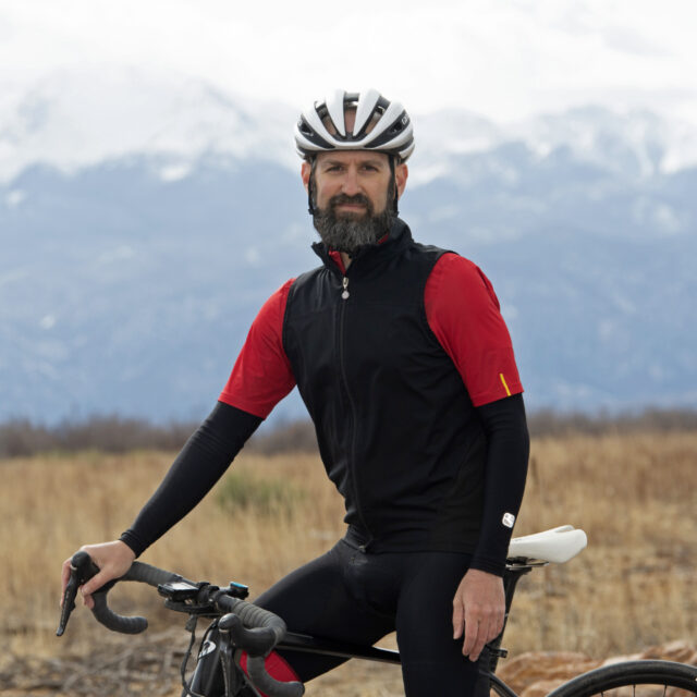 Jim Rutberg on his bike in Colorado.