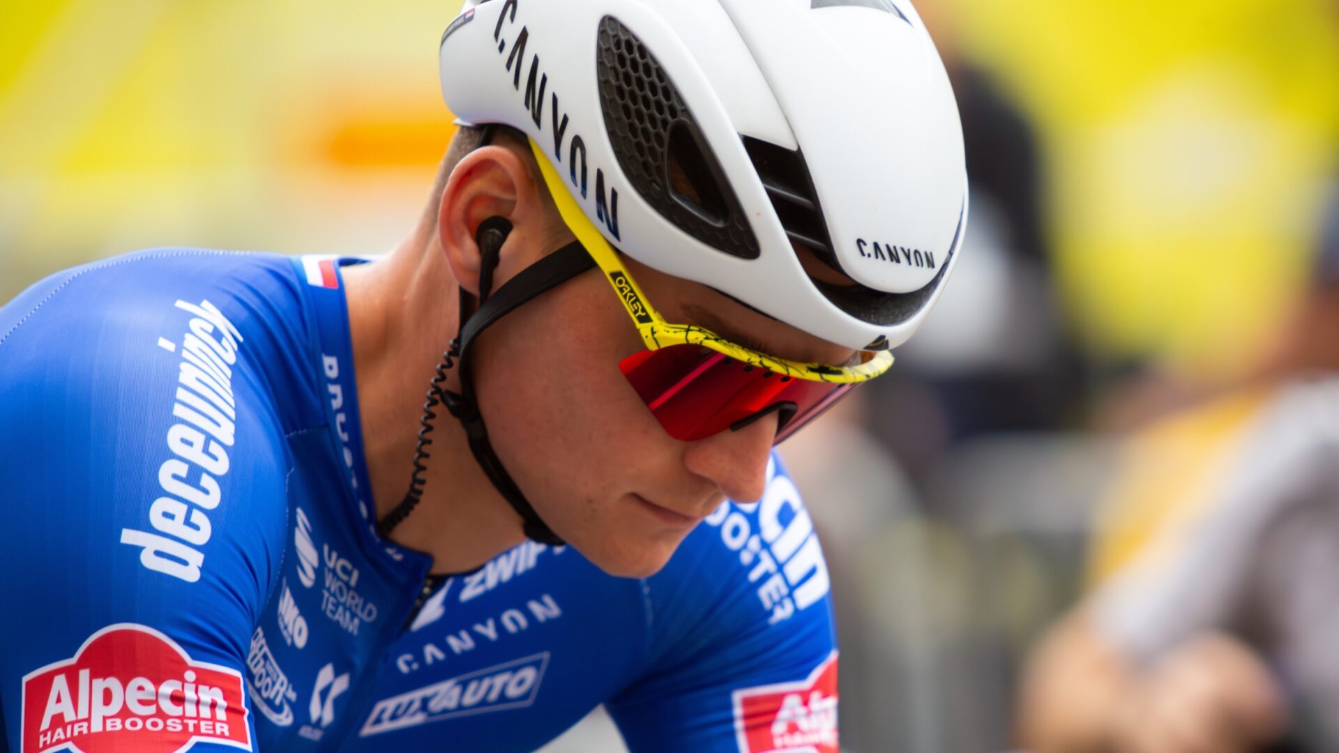 Mathieu van der Poel at the start of the 2023 Tour de France